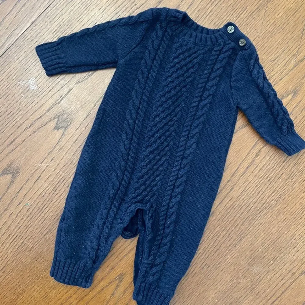 Baby Gap Cable Knit Sweater Romper 3-6m